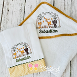 Forest Themed Hooded Towel and Burp Cloth