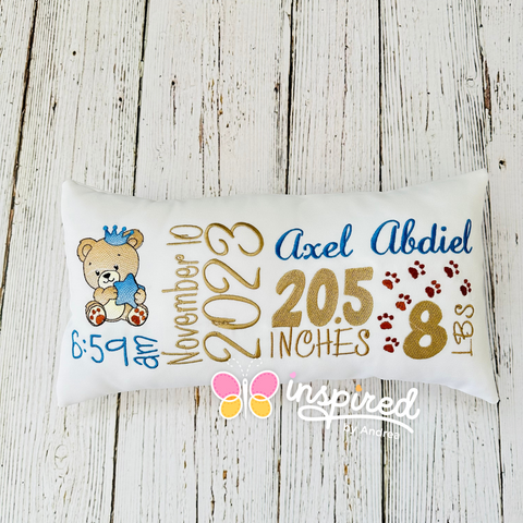 Baby Bear Announcement Pillow