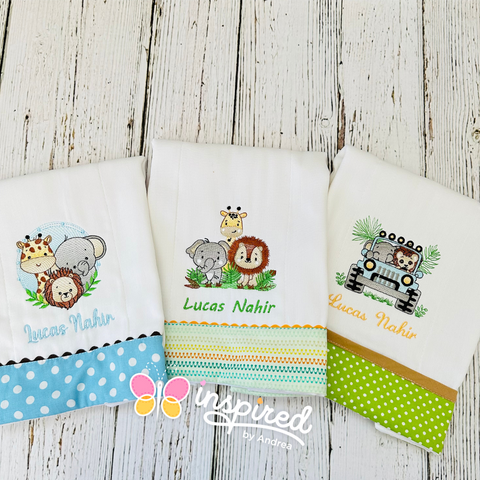 Safari Themed Burp Cloths
