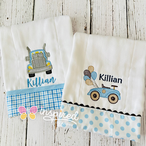 Transport Theme Burp Clothes