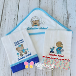Baby Bear Themed Hooded Towel and Two Burp Cloth