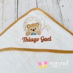 Bear Themed Hooded Towel, Blanket, Two Burp Cloths and Bib Set