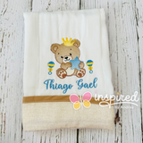 Bear Themed Hooded Towel, Blanket, Two Burp Cloths and Bib Set