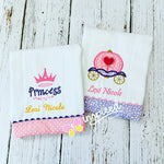 Set of 2 Princess Theme Burp Cloths