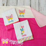 Butterfly Blanket and Two Burp Cloths by Set