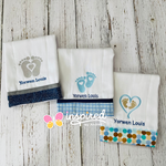 Baby Footprints Themed Burp Cloths 3