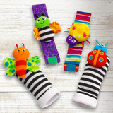 Cute Newborn Baby Wristband Rattles and Socks
