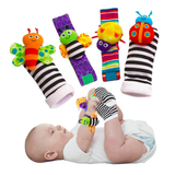 Cute Newborn Baby Wristband Rattles and Socks