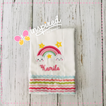 Rainbow with Stars Burp Cloth