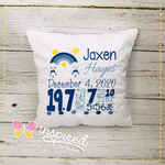Rainbow Birth Announcement Pillow