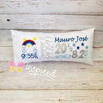 Rainbow Birth Announcement Pillow