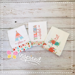 Set of 3 Boho Themed Burp Cloths