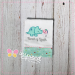 Sibling Dinosaurs Burp Cloth