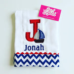 Sailboat Aphabet Burp Cloth