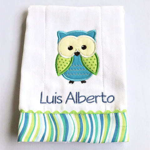 Owl Boy Burp Cloth