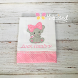 Elephant Small Pillow and Burp Cloth Set