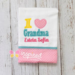 I Love Grandma Burp Cloth