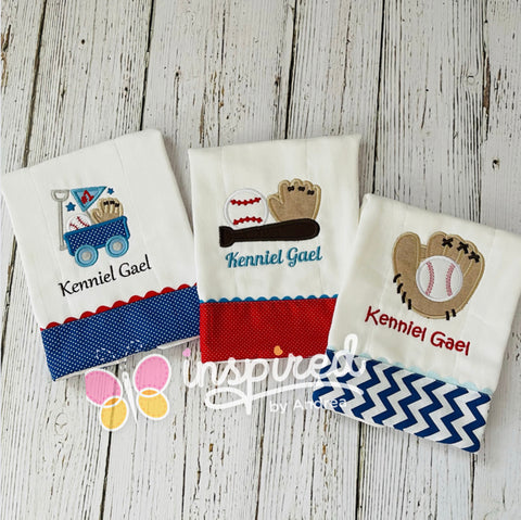 Baseball Themed Burp Cloths 3