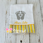 Baby feet with heart Burp Cloth