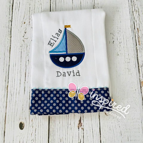 Sailboat Burp Cloth