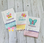 Set of 3 Butterfly Themed Burp Cloths