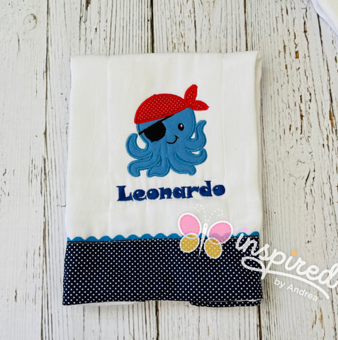 Pirate Octopus Burp Cloth