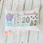 Butterfly Birth Announcement Pillow