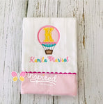 Monogrammed Hot Air Balloon Burp Cloth