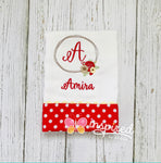 Monogrammed Circle and Flowers Burp Cloth