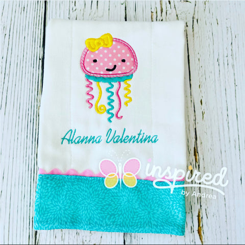 Girly Jellyfish Burp Cloth