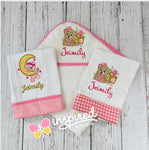 Baby Bear Themed Hooded Towel and Two Burp Cloths.