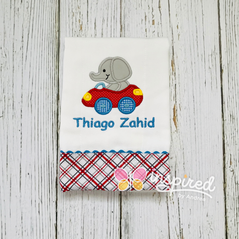 Elephant in Car Burp Cloth