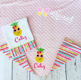 Sunny Pineapple Blanket and Burp Cloth Set