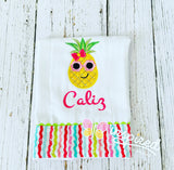 Sunny Pineapple Blanket and Burp Cloth Set