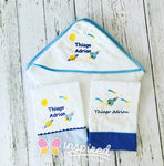 Universe Themed Hooded Towel and Two Burp Cloths.