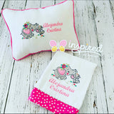 Elephant Small Pillow and Burp Cloth Set