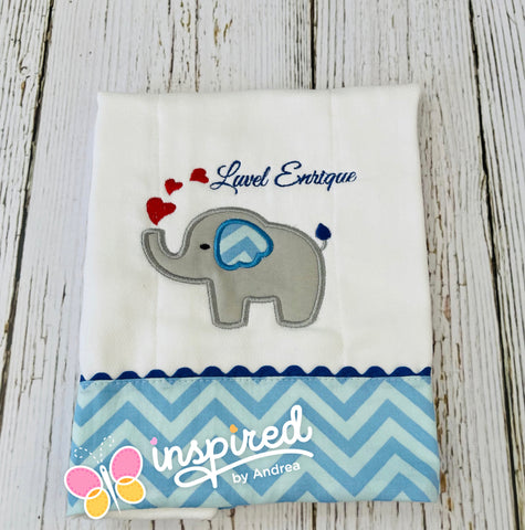 Love Elephant Burp Cloth