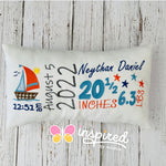 Sailboat Birth Announcement Pillow