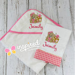 Baby Bear Hooded Towel and Burp Cloth Set