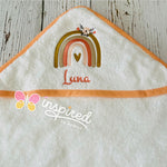 Boho Rainbow Hooded Towel