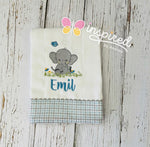 Baby Elephant Themed Hooded Towel, Burp Cloth and Bib