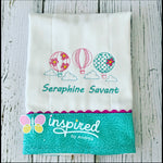 Three Hot Air Balloons Burp Cloth