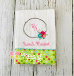 Monogrammed Circle and Flowers Burp Cloth