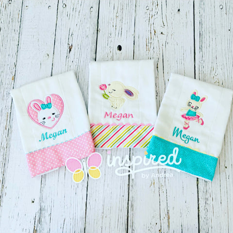 Bunnies Set Burp Cloths