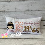 Girl with Crown Birth Announcement Pillow